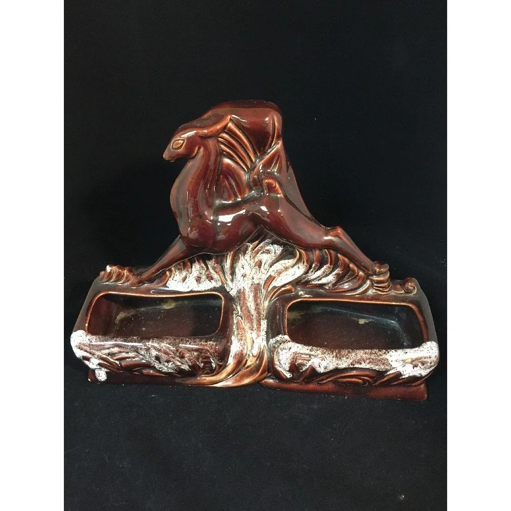 Vintage Large Deer Lamp Statue TV‎ Television Light Planter 1950s Mid Century